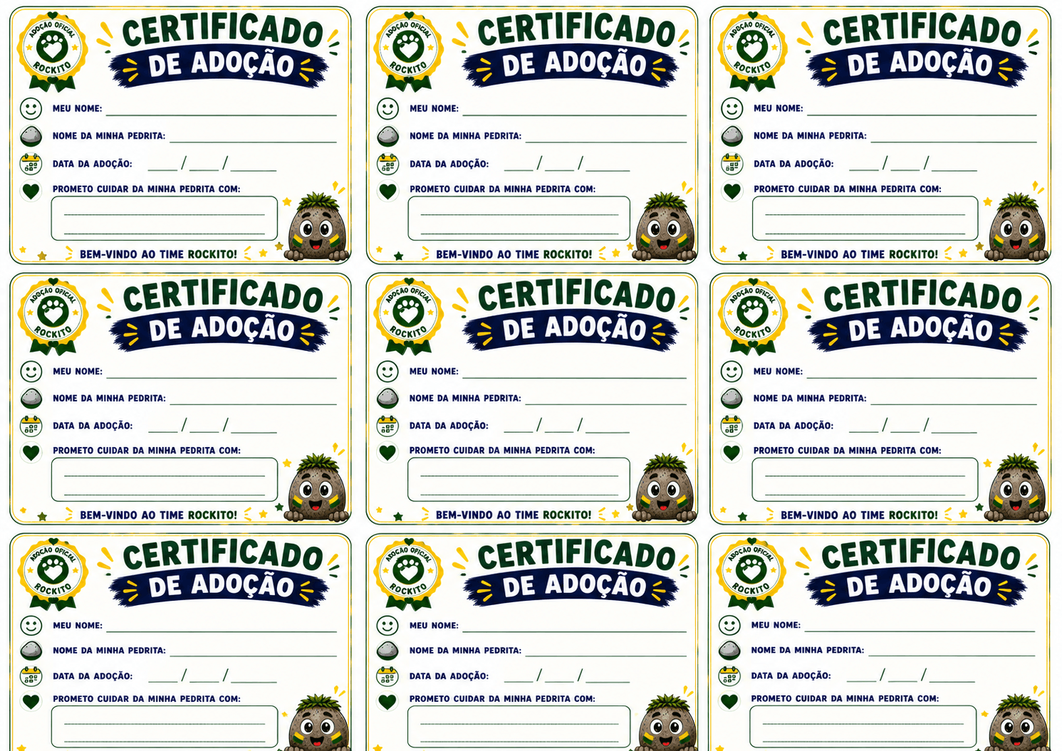 Certificado de adoção ROCKITO